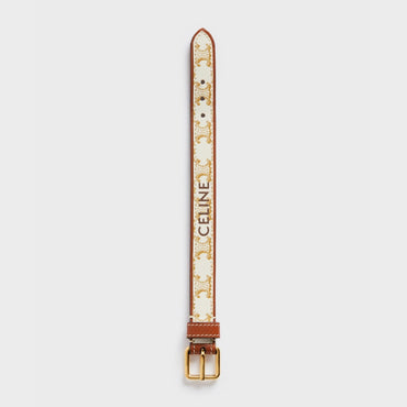 Toile Triomphe Leather Bracelet - Gold/White