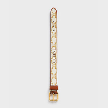 Triumph Canvas Leather Bracelet - Gold/White