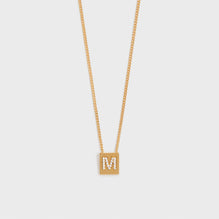 Women Alphabet M Strass Necklace - Gold