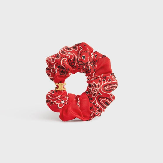 Women Celine Scrunchy Americana Bandana - Gold/Red