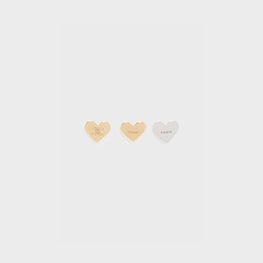 Women Celine Separables Heart Studs - Gold/Silver