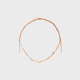 Women Celine Beach Multi Necklace - Gold/Tan