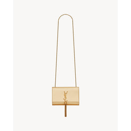 Small Kate Tassel Chain Bag In Chester Calf Lame - Oro