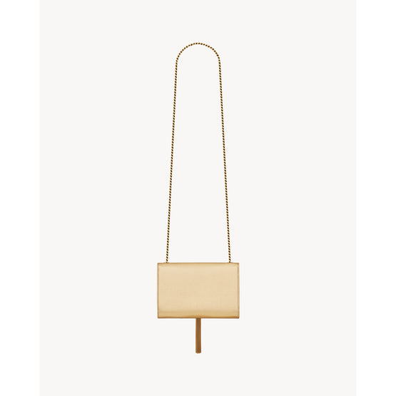 Small Kate Tassel Chain Bag In Chester Calf Lame - Oro