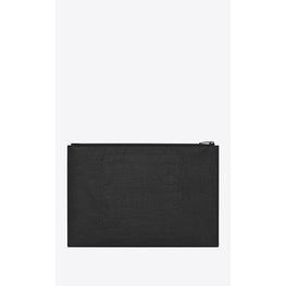 Monog A4 Document Holder Cassandre In Cocco Print Fashion - Black