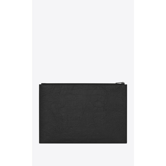 Monog A4 Document Holder Cassandre In Cocco Print Fashion - Black