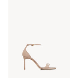 Amber 85 Sandals In Vernice Chiffon - Nude