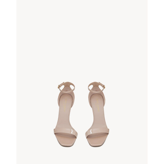 Amber 85 Sandals In Vernice Chiffon - Nude