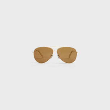 Metal Frame 01 Sunglasses - Gold/Nicotine
