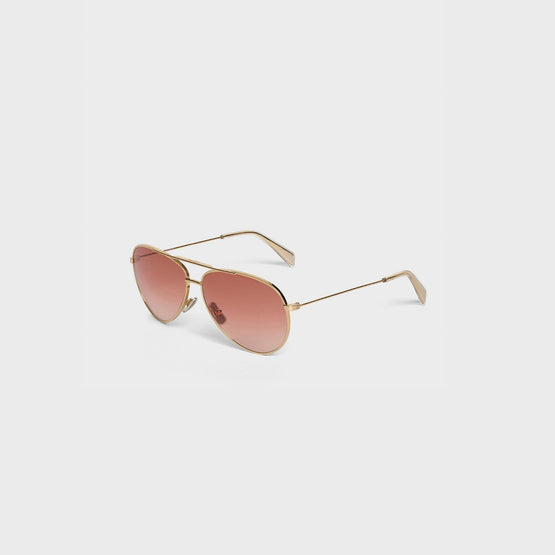 Women Metal Frame 02 Sunglasses - Gold/Gradient Rose