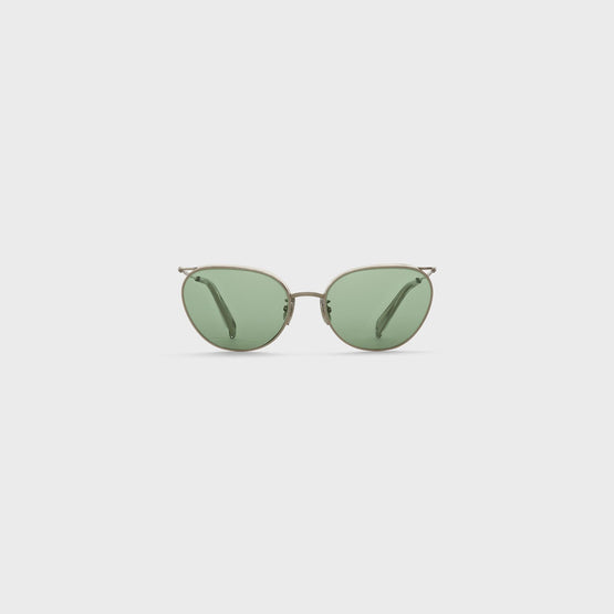 Women Metal Frame 11 Sunglasses - Silver/Light Green