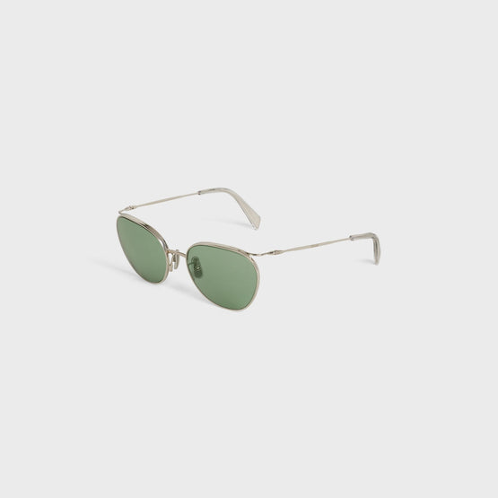 Women Metal Frame 11 Sunglasses - Silver/Light Green