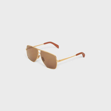 Metal Frame 25 Sunglasses - Gold/Nicotine