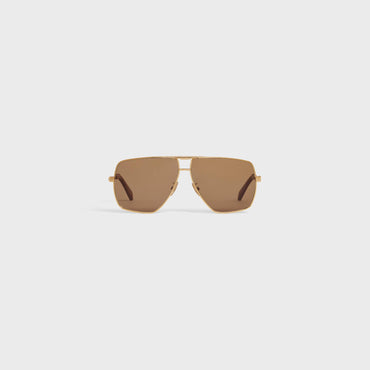 Metal Frame 25 Sunglasses - Gold/Nicotine
