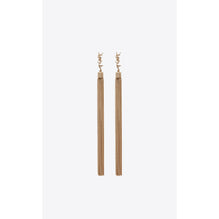 Loulou YSL Chain Tassel Earrings In Tin/Brass Metal - Dore Clair