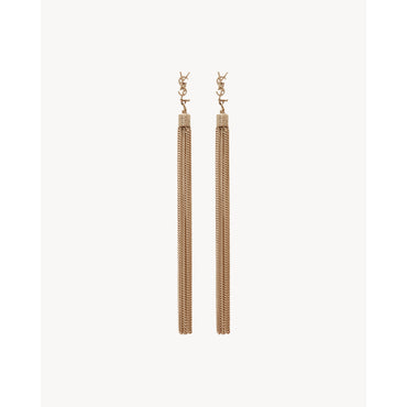 YSL Chain Tassel Earrings - Dore Clair
