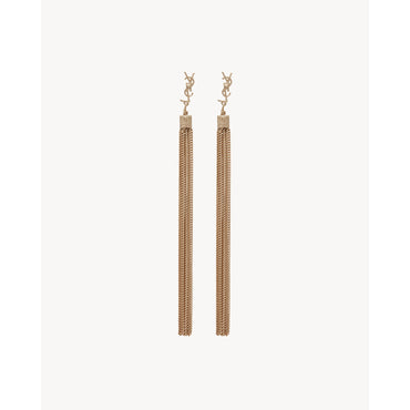 YSL Chain Tassel Earrings - Dore Clair