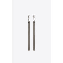 YSL Chain Tassel Earrings - Argent Oxyde