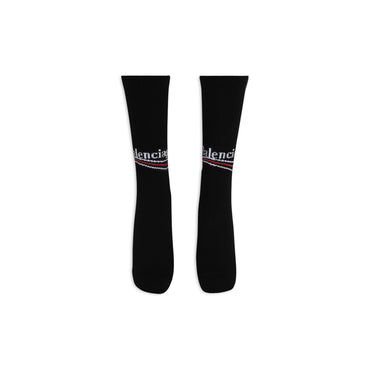 Socks Tennis Politic 80%Co 18% - Black/White