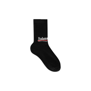 Socks Tennis Politic 80%Co 18% - Black/White