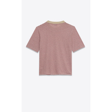 T-Shirt Round Collar - Gris Chine/Rouge