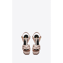 Tribute Sandals In Veau Lem Laminato - Metal Blush