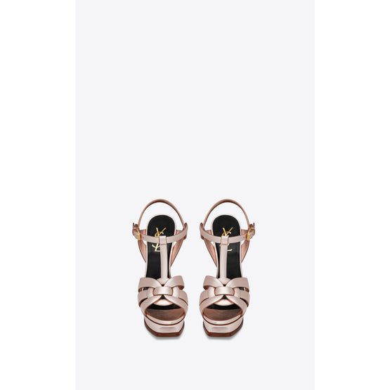 Tribute Sandals In Veau Lem Laminato - Metal Blush