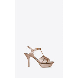 Tribute Sandals In Veau Lem Laminato - Metal Blush