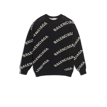 Long Sleeve Logo Crewneck - Black/White