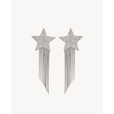 Earrings Etoile Chaines - Palladium/Crystal