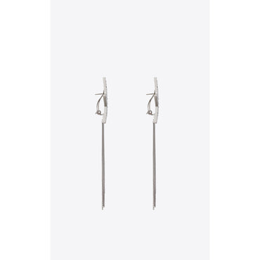 Earrings Etoile Chaines - Palladium/Crystal