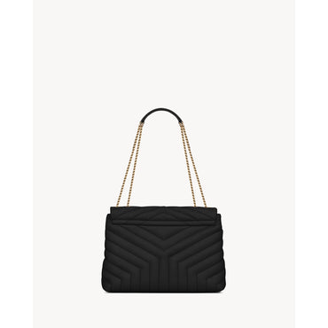 Medium Loulou Chain Bag - Nero
