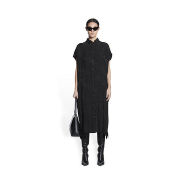Rawcut Sleeveless Dress - Black