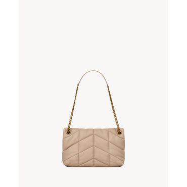 Small Puffer Chain Bag - Dark Beige