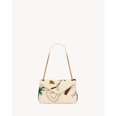 Small Puffer Chain Bag - Pou.W/Multi/Pou.Whi