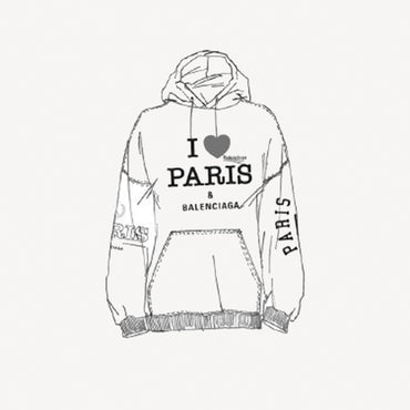 Medium Fit Hoodie - Black/White