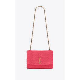 Medium Kate Supple Chain Bag In Sisal - Pink/Brown Gold