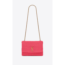 Medium Kate Supple Chain Bag In Sisal - Pink/Brown Gold