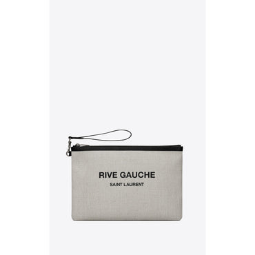 YSL POUCH SL LINO CHÂT C/RIV.G - LINO BIANCO/NERO