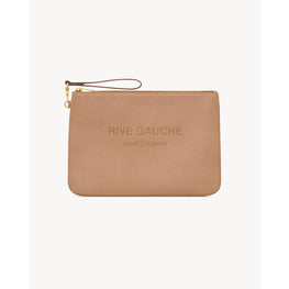 Beach Pouch Rive Gauche In Masoil Vint C/Rg Impresso - Vintage Brown Gold