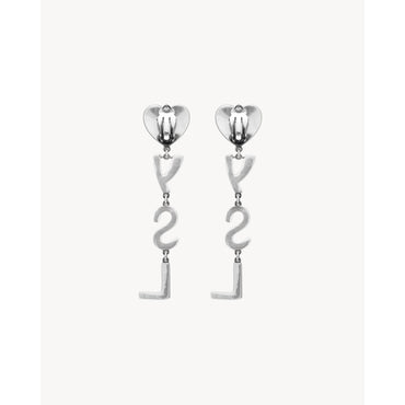 BO COEUR YSL 75%BRASS METAL/25 - ARGENT OXYDE/CRYSTAL