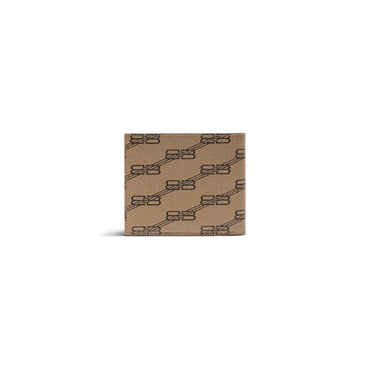 Signature Square Folded Wallet - Beige/Brown