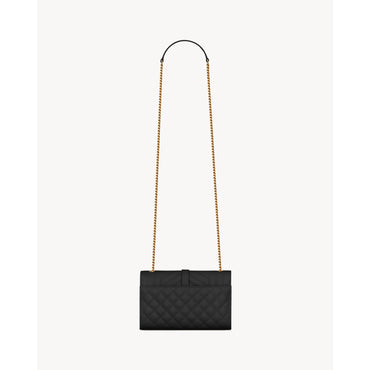 YSL BO MNG ENVEL S GRAIN D.POU - NERO/GOLD