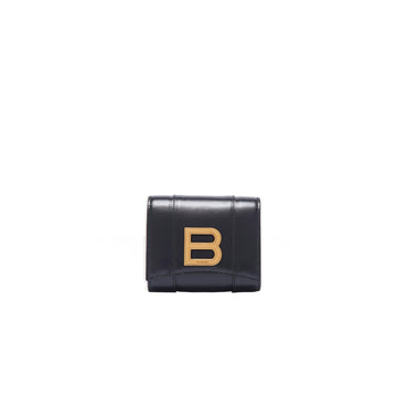 Hourglass Compact Wallet - Black
