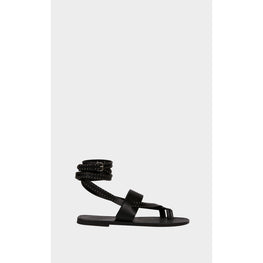 Culver Flat Sandals In Maine Liscio/Palladio Black - Black