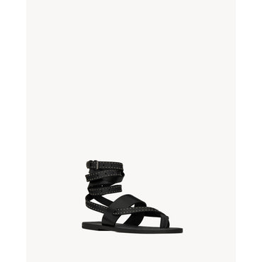Culver 05 Ankle Strap Flat Sandals - Nero