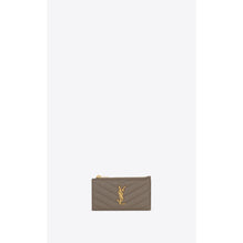 Zipped Fragments Credit Card Case - Greyish Brown