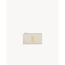 Zipped Fragments Credit Card Case - Crema Soft