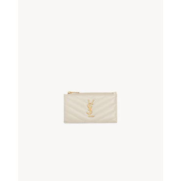 Zipped Fragments Credit Card Case - Crema Soft