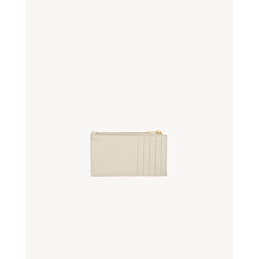 Zipped Fragments Credit Card Case - Crema Soft